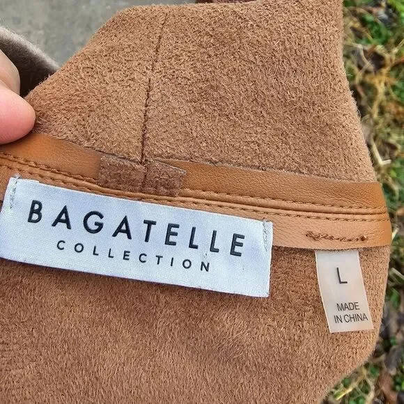 Bagatelle Brown Faux Leather Jacket For Women, Size L, Pre-owned - Picture 9 of 9